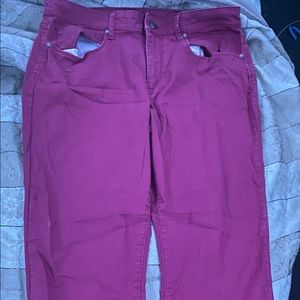 US polo assassin skinny maroon colored jeans.